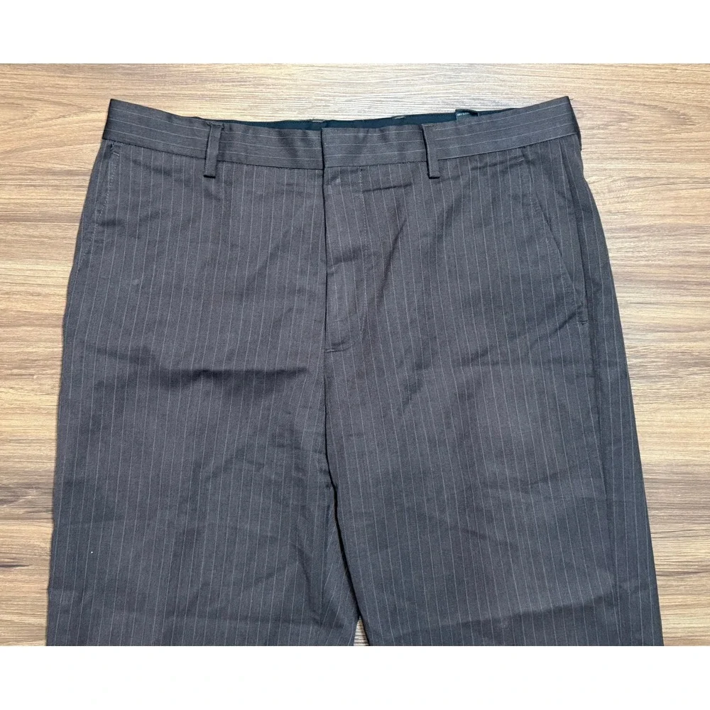 VTG Y2K Banana Republic Brown Pinstripe Wool Blend Dress Pants Sz 36x34 Mens
